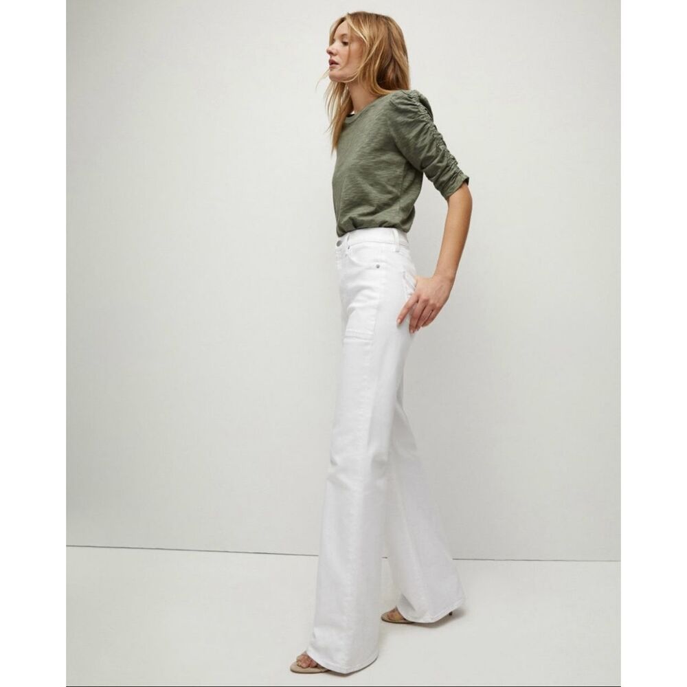 Veronica Beard Crosbie Wide Leg Jeans In White Size 30 $328 - Picture 2 of 9